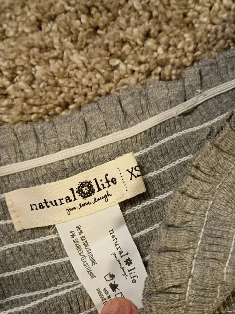 NATURAL LIFE Heather Gray Smocked Waist Skort